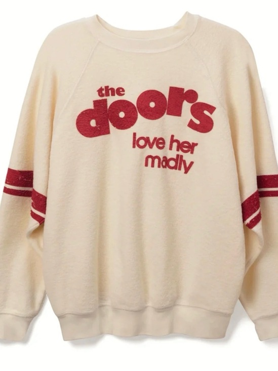 Daydreamer Tops - DAYDREAMER The Doors Love Her Madly Reverse Crew in Stone Vintage Size XS NWT